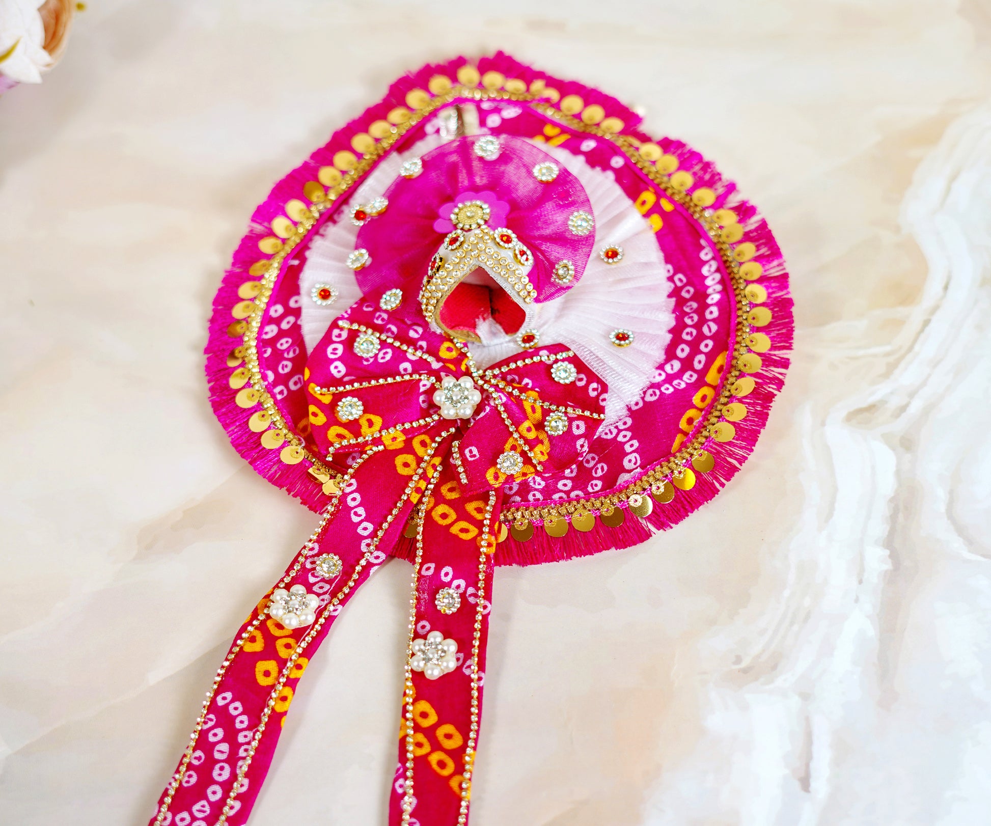 Pink Cute Bow Laddu Gopal Dress