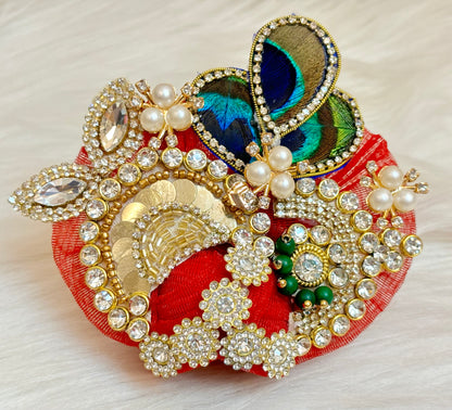 Red Peacock Laddu Gopal Dress