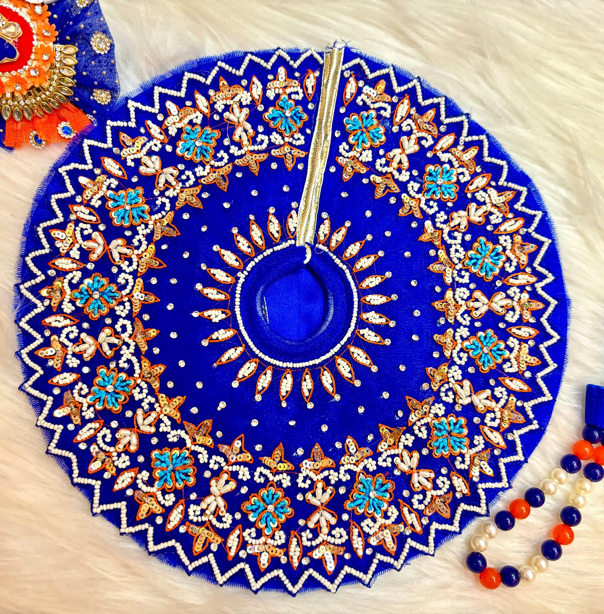 Luxe - Blue Pearl Hand Embroidered Laddu Gopal Dress (4 piece set)