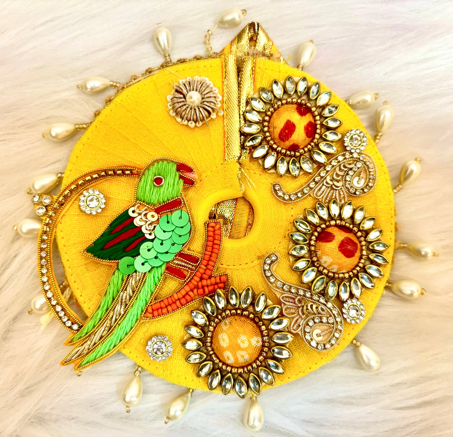 Auspicious Festive Special - Yellow Parrot Laddu Gopal Dress