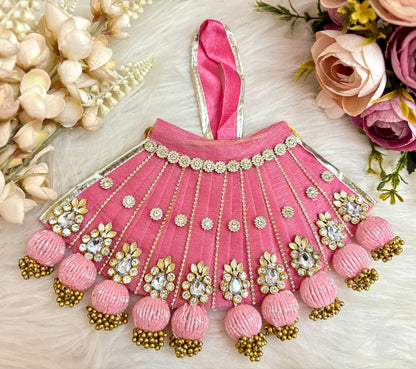 Mata Rani Pink Jerken Lehenga, choli & Duppatta- 3 piece set