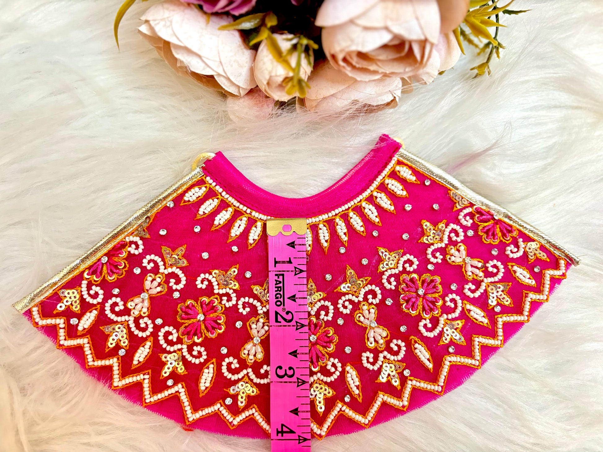 Luxe - RK  / Yugal Sarkar/  Laxmi ji & Ganesh ji Set Magenta Pearl Lehenga & Dhoti - 6 piece set