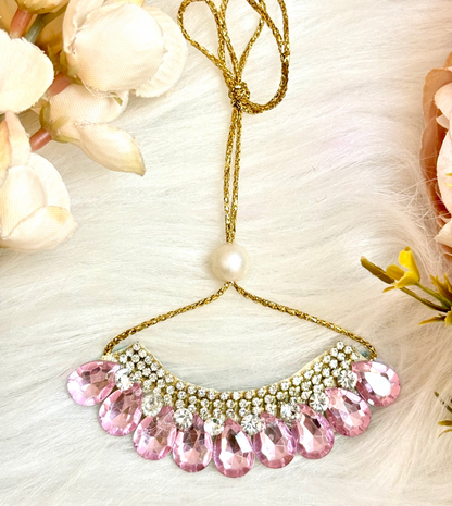 Light Pink Stone Necklace / Haar  for laddu gopal ji