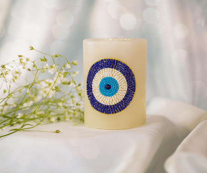 Blue Evil Eye Candle Holder