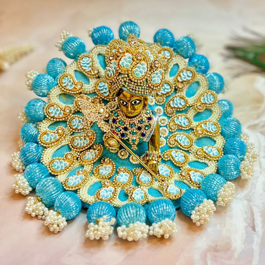 Blue Heavy Jerken Laddu Gopal Dress