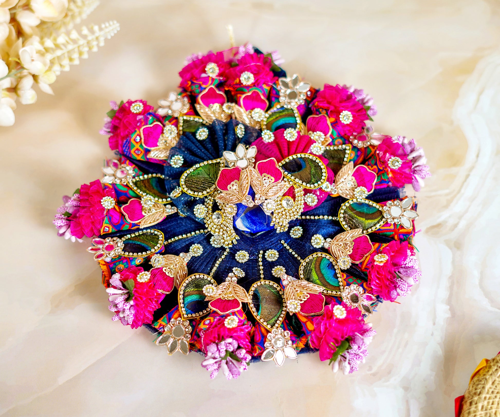 Blue Pink Cone Laddu Gopal Dress