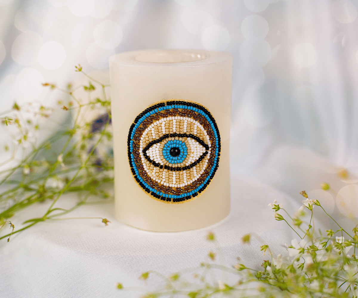 Boho Evil Eye Candle Holder