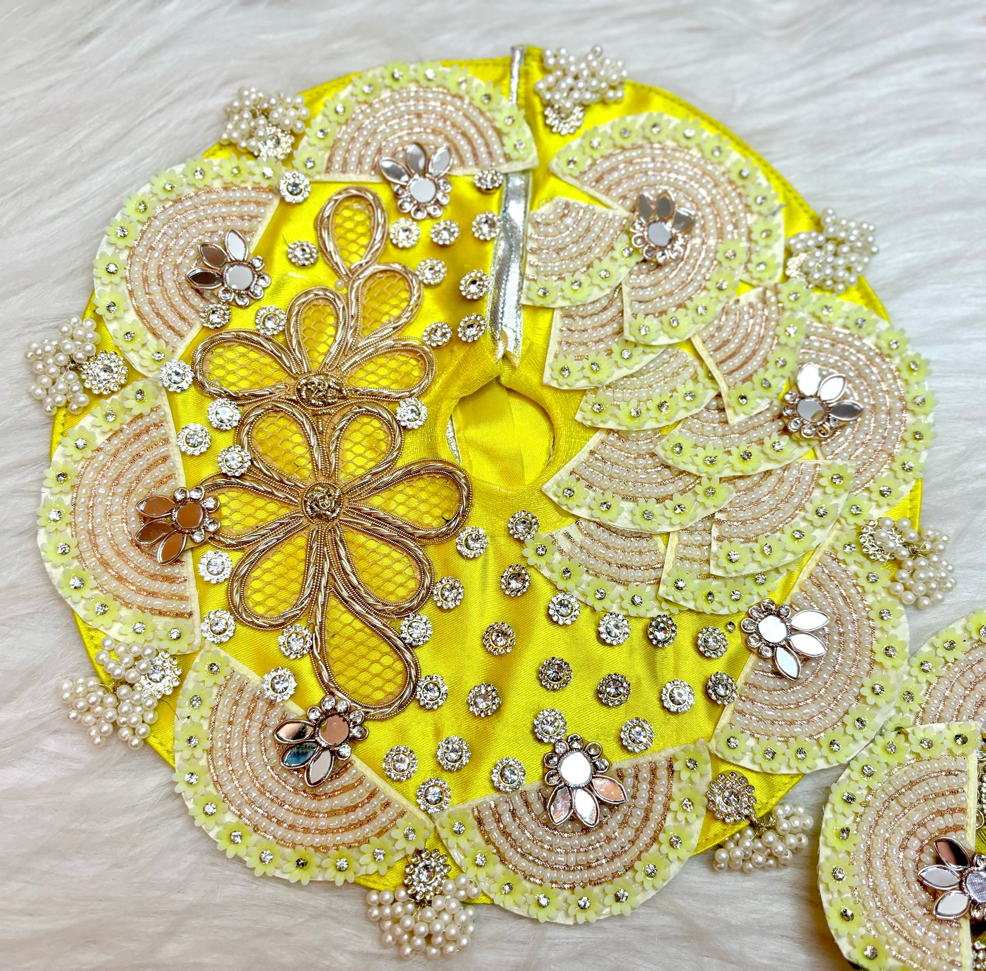 Pastel Lemon Yellow Heavy Laddu Gopal Dress