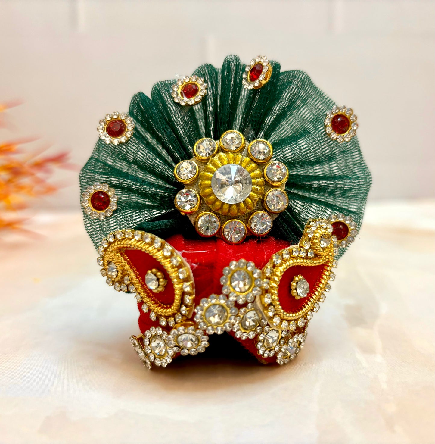 Red & Green Laddu Gopal Dress