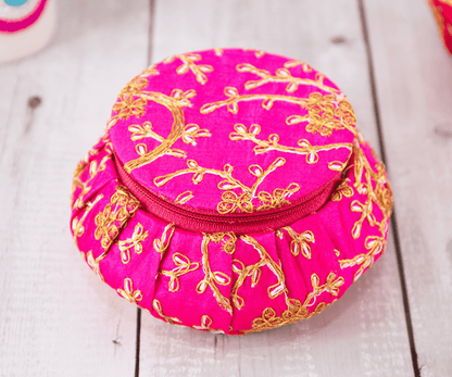 Hot Pink Embroidered Matki Box