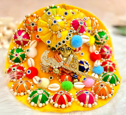 Navratri Special Yellow Mustard Laddu Gopal Dress