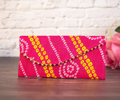 Pink Bandhej Envelope