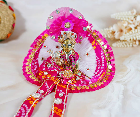 Pink Cute Bow Laddu Gopal Dress