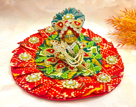 Red & Green Laddu Gopal Dress