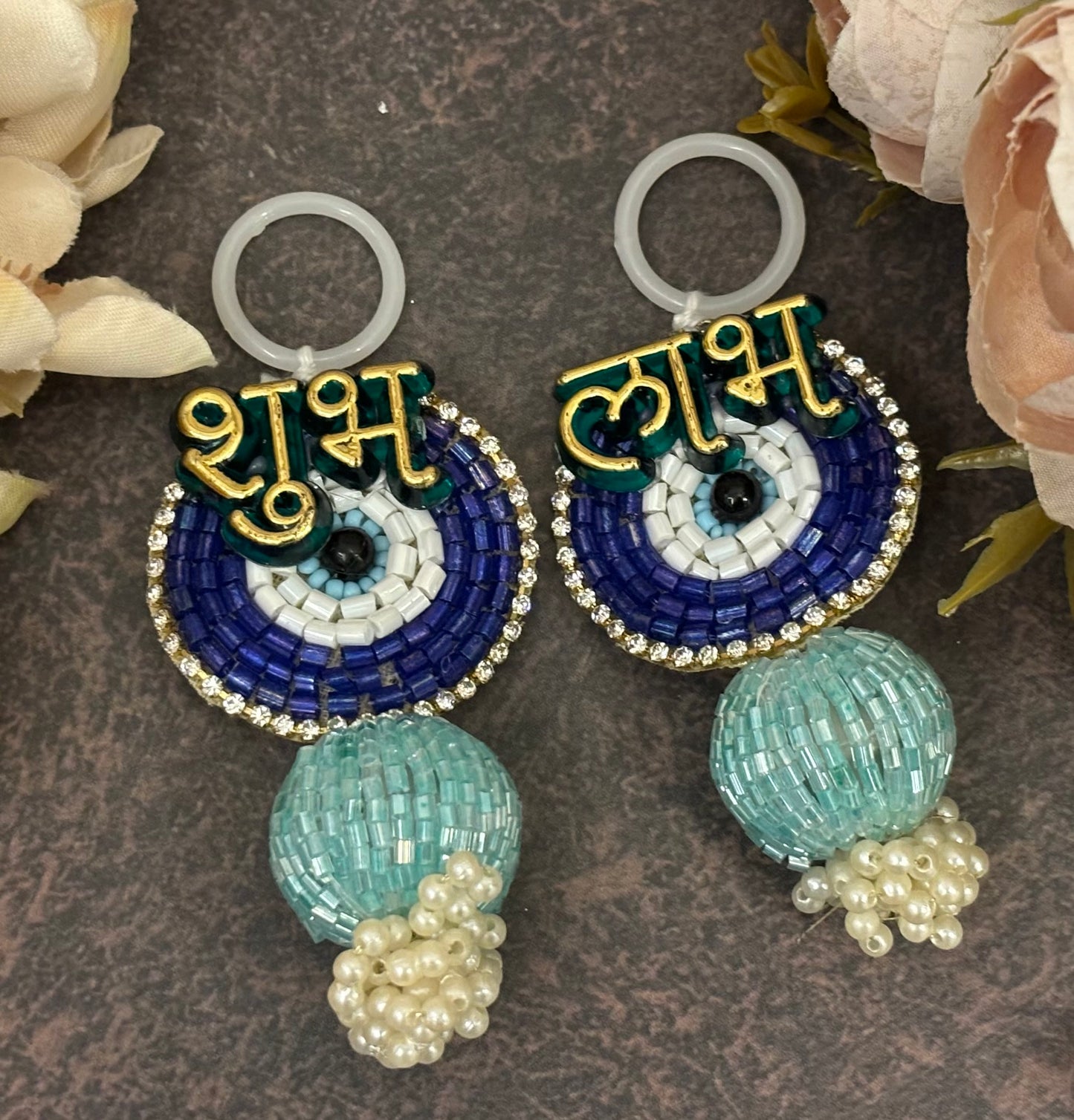 Small Blue Evil-Eye Shubh Labh Hanging