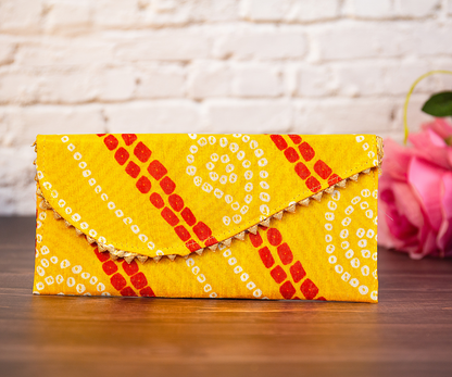 Yellow Bandhej Envelope